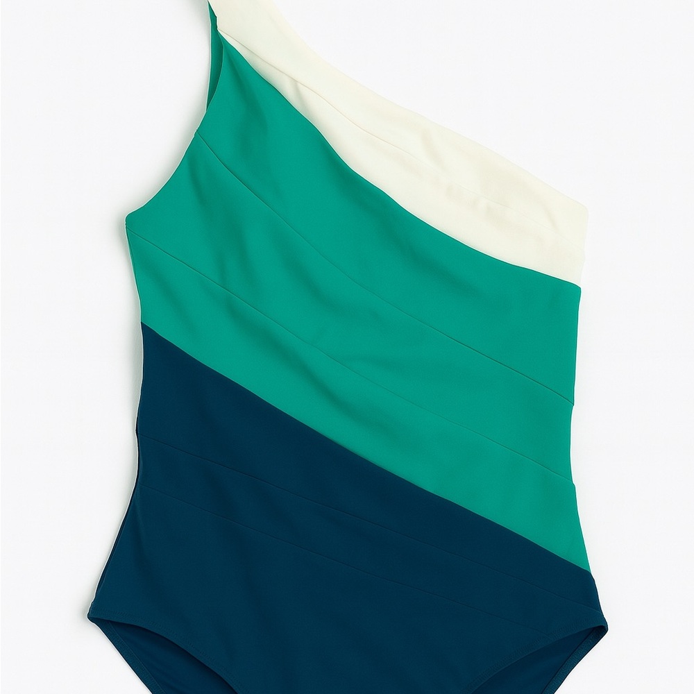 Summersalt One-Shoulder Teal and Navy Swimsuit